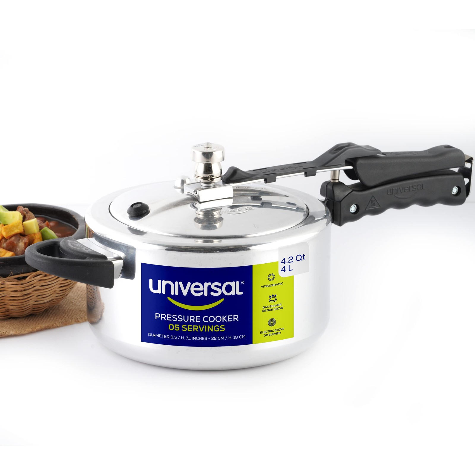 , 5 Servings, Aluminum Pressure Cooker Wit...