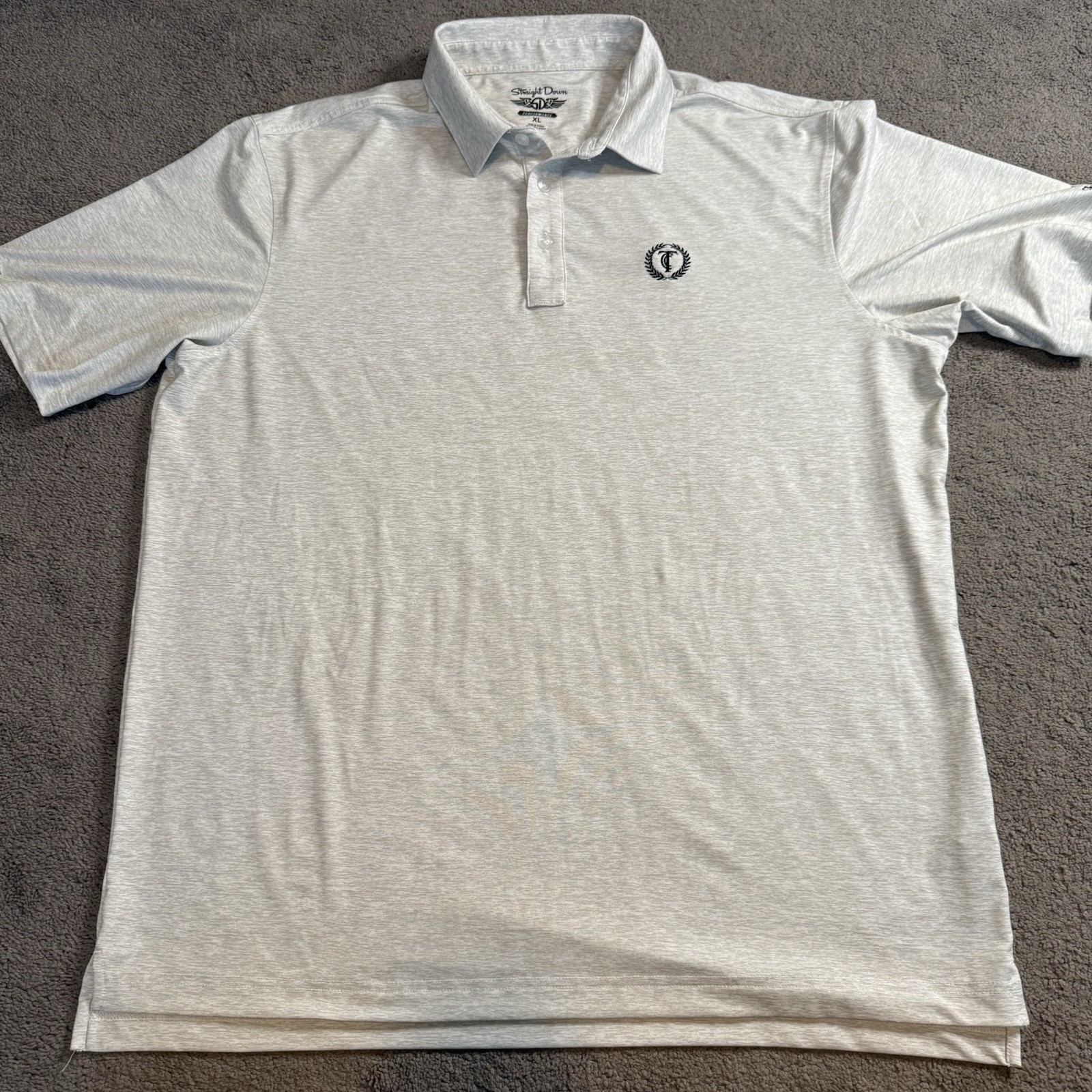 Straight Down Performance Golf Polo Gray Men’s XL - image 2