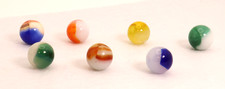 7pk 5/8" Akro Agate Patch Marbles NM-M