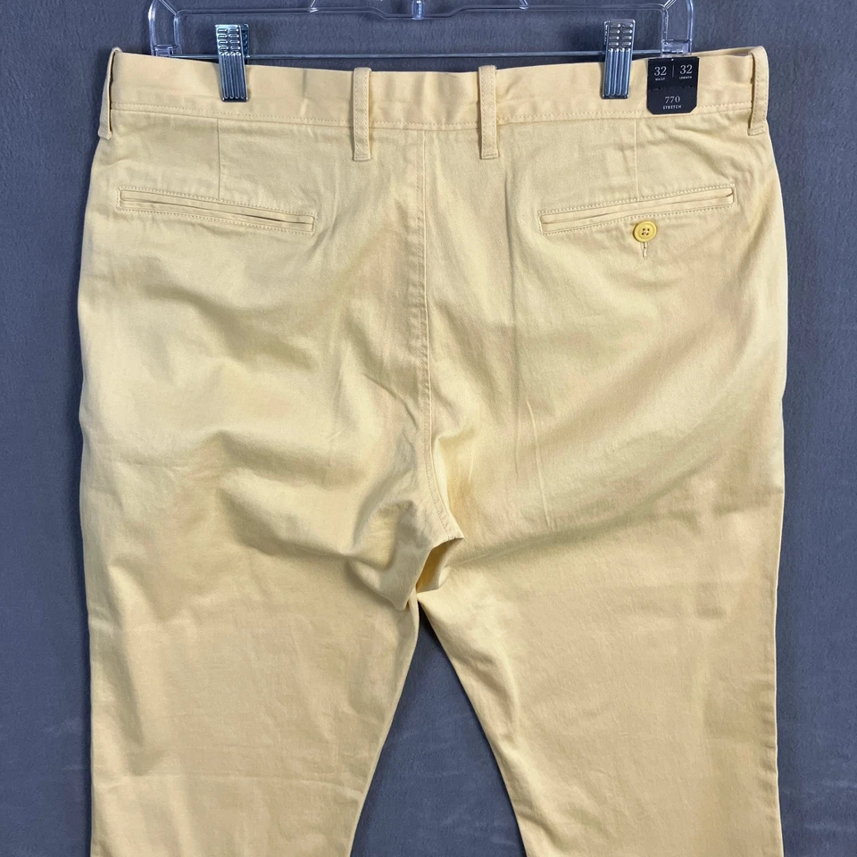 J.Crew Men's 770 Stretch Chino Pants Size 32 W32 L32 Yellow NWT - Image 3 of 4