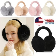 Folding Winter Earmuffs Artificial Fur Ear Warmers for Girls Plush Earmuffs USA