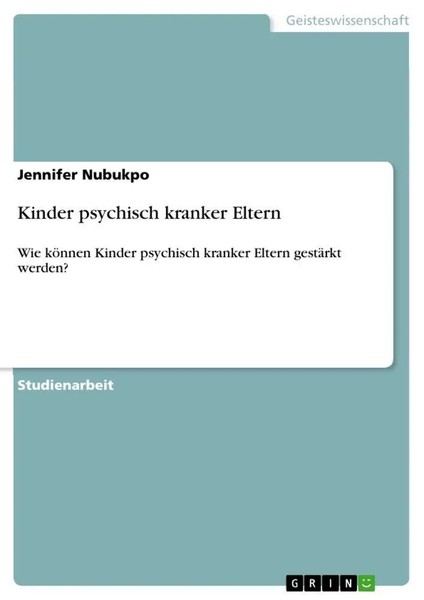 Jennifer Nubukpo | Kinder Psychisch Kranker Eltern | Taschenbuch | Deutsch-image