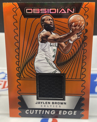 2024 Panini Obsidian Jaylen Brown Cutting Edge Patch Electric Orange /99 #d PHI