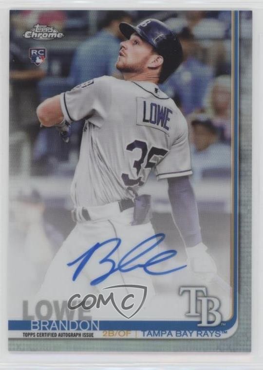 2019 Topps Chrome Rookie Auto Refractor /499 Brandon Lowe #RA-BL Auto 8we