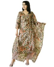 GoSriKi Women's Cotton Blend Straight Printed Kurta with Pant  Dupatta