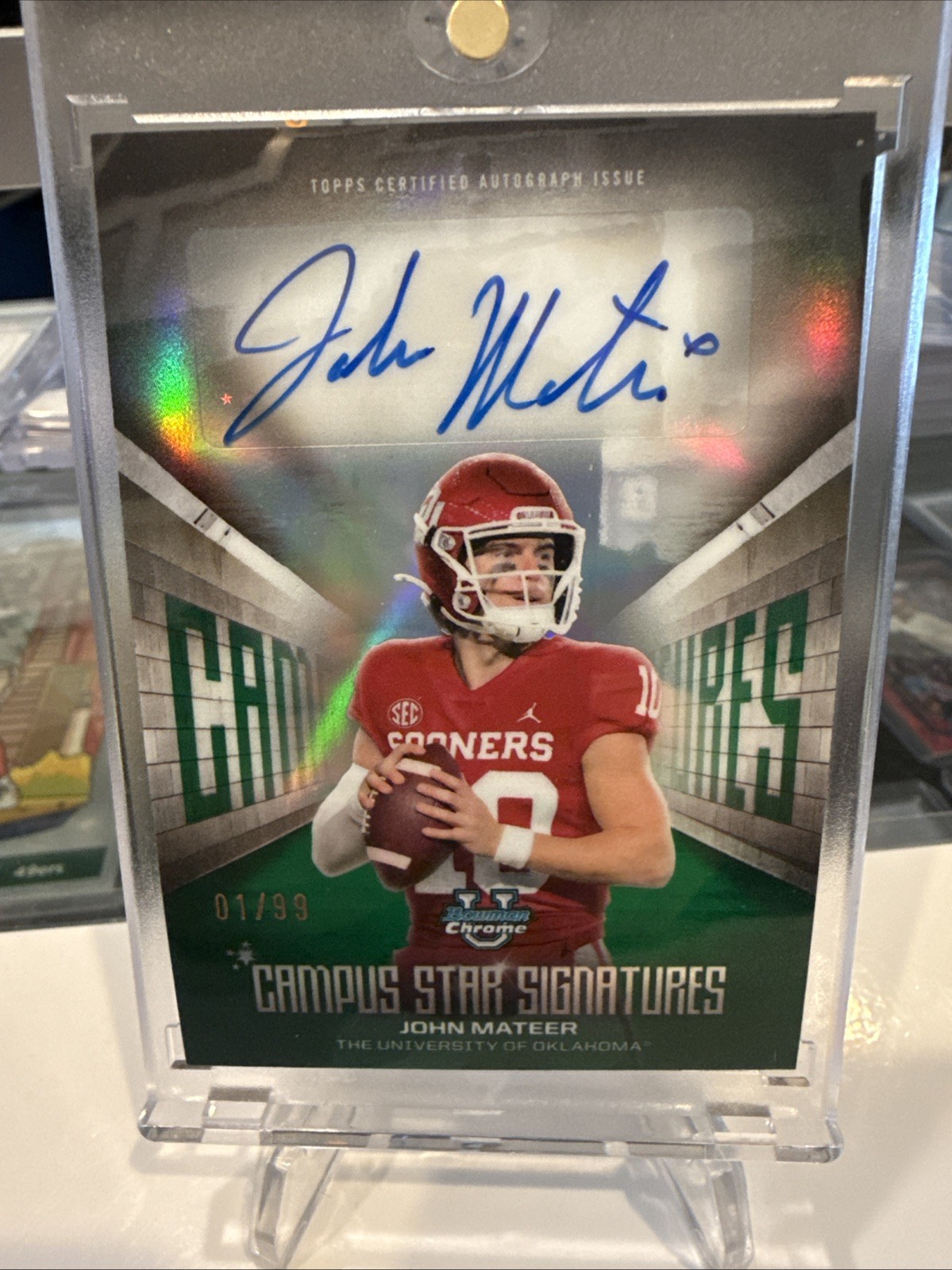 2025-26 Bowman Chrome University John Mateer Campus Star AUTO 🔥 Oklahoma