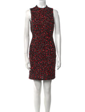 Alice + Olivia Rosalee Red Embellished Sheath Mini Dress M Sleeveless Cocktail