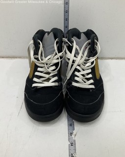Nike Air Jordan 5 Retro Black Metallic Silver 2016 Basketball Shoes Size 10