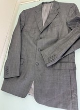 Hart Schaffner Marx Blazer Jacket 46L Cashmere Wool Blazer 3 Button Ventless