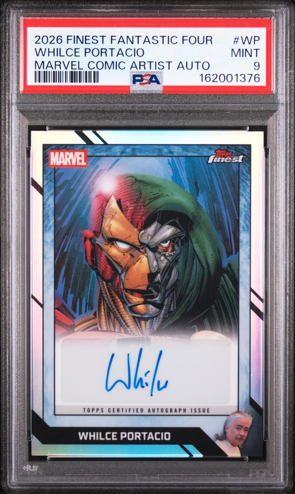 2026 TOPPS FINEST: FANTASTIC FOUR #WP IRON MAN #13/WHILCE PORTACIO PSA 9 AUTO