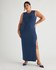 Quince Women Tencel Jersey Tank Maxi Dress Navy M