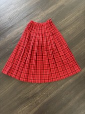 PENDLETON 100 Virgin Wool Pleated Manson Tartan Midi Skirt Size 6 Made in USA