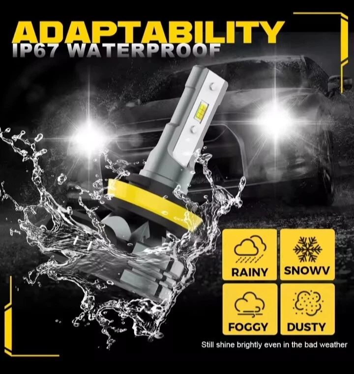 For VW Caddy Fog Light H11 LED Bulbs 100% canbus FREE Yellow *SUPER BRIGHT* - Image 4 of 4