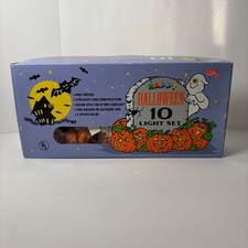 Happy Halloween 10 Light Set Pumpkin Jack O Lantern Indoor Outdoor Decor