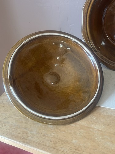CALIFORNIA USA Pottery #374 Brown Glazed Ceramic Leaf Design Lidded Tureen - Picture 7 of 11