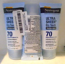 Neutrogena Sheer Sunscreen SPF 70 3oz 3-PACK 9-2027