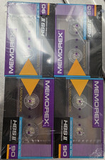MEMOREX HBS II, 90 min High Bias Blank Cassette Tapes 4 Pack, New Sealed