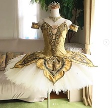 Ballet Tutu YellowGold Professional Ballet Costume Women Girl Tulle Ballet Dress