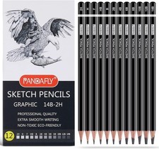 12 Piece Professional Graphite Pencil Set for Drawing, Sketching  Shading Art