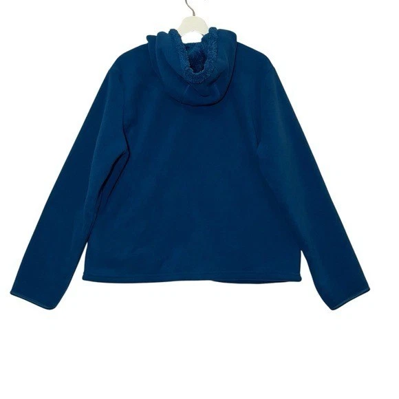Chaqueta con capucha Faded Glory para mujer XL (16-18) polar azul bolsillos con cremallera completa Foto 2 de 4