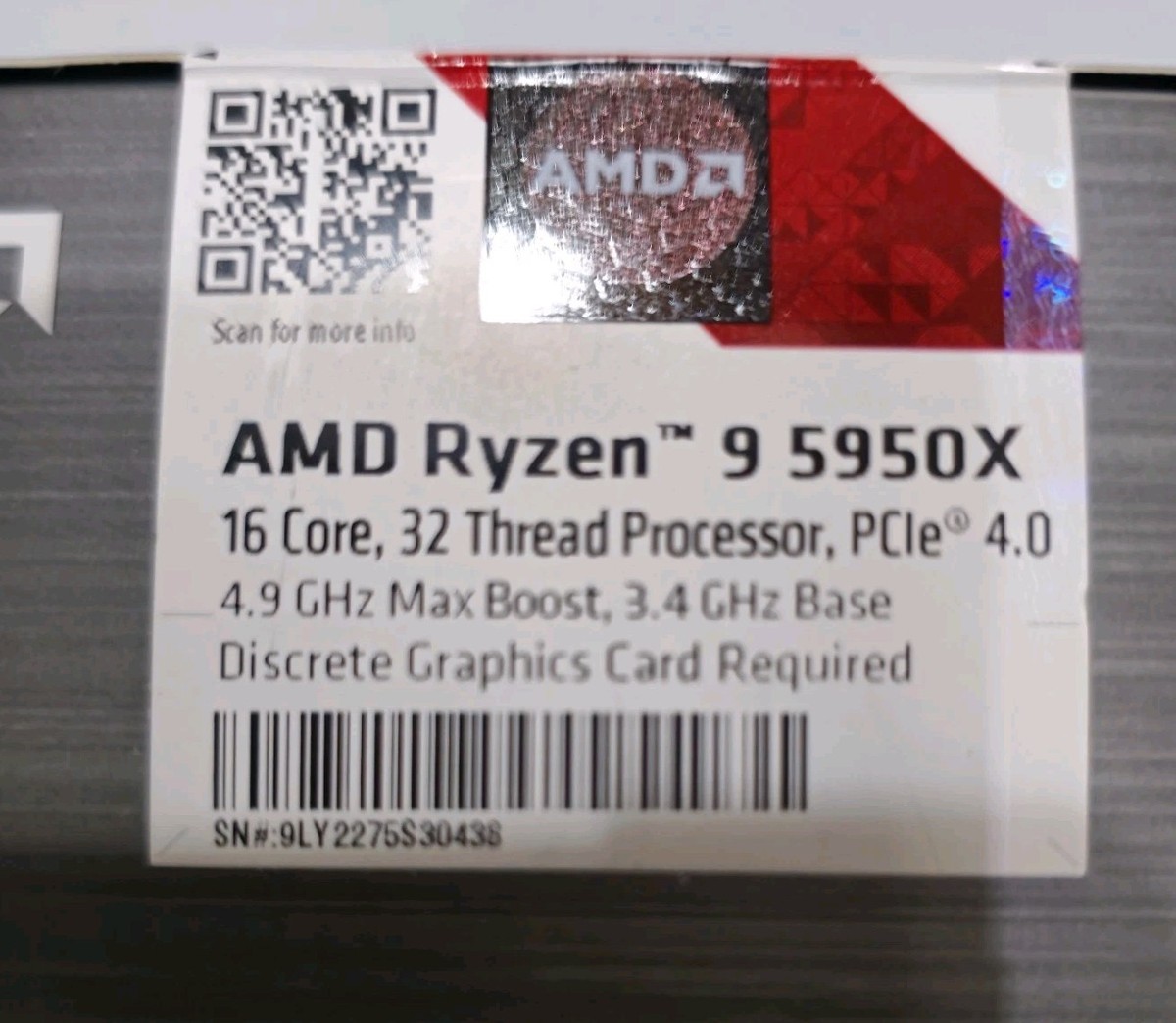 AMD Ryzen 9 5950X Desktop Processor (4.9GHz, 16 Cores AMD Ryzen 9 5950X Desktop Processor (4.9GHz, 16 Cores