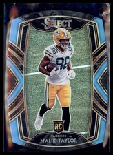2020 Select Football Malik Taylor Packers 282 Diecut Light Blue Club Rookie