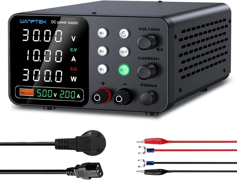Bench Power Supply Variable 0-30V 0-10A DC Power Supply Adjustable with Memory