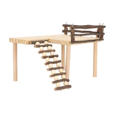 Hamster Platform, Wooden Reptile Bridge, Hamster Enrichment Toys for Guinea P...