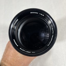 Vivitar Film Camera Lens 200mm 1:3.5 Auto Telephoto 62mm NICE