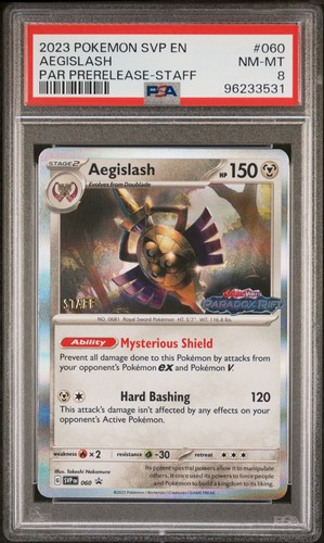 2023 POKEMON SVP EN-SV BLACK STAR PROMO #060 AEGISLASH PSA 8 - Picture 1 of 2