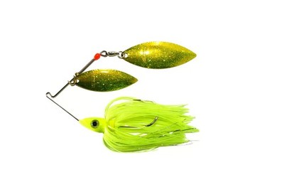 Pulsator Spinnerbait Double Willow, Transparent Chartreuse, 1/2-Ounce