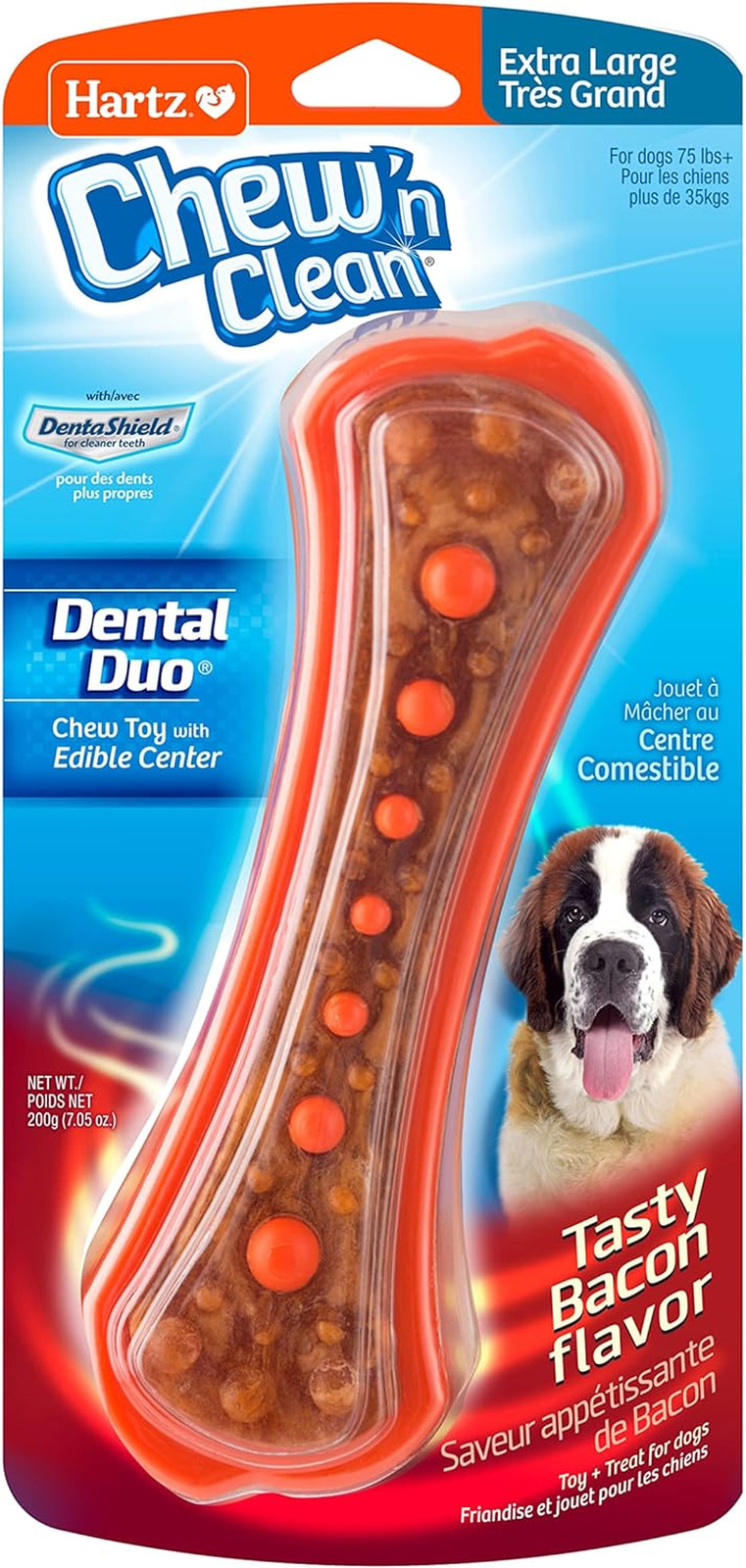 Chew 'N Clean Dental Duo Bacon Flavored Dental Dog Treat & C