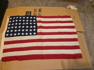 48 Star Samson Bunting USA Flag Sewn Stars & Stripes 2 X 3 Red White Blue Vtg.