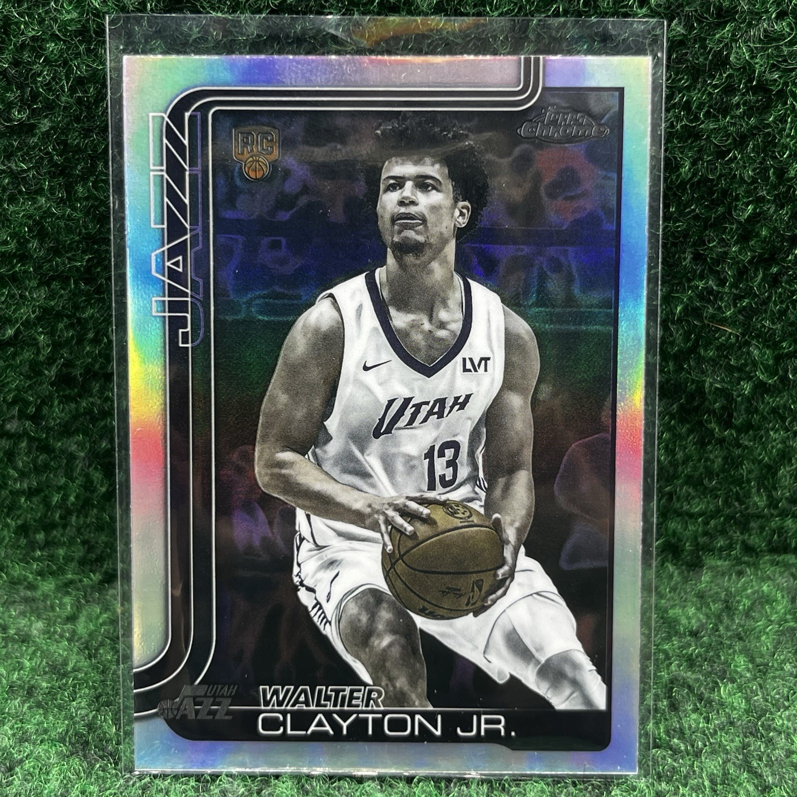 Walter Clayton Jr 2025-26 Topps Chrome #268 RC Negative Refractor SP Utah Jazz