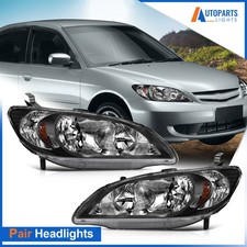 Pairset Headlights Assembly For Honda Civic Sedan 4door Coupe 2door 2004 2005