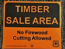 Vintage USFS United States Forest Service ”TIMBER SALE AREA” Plastic Sign
