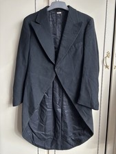 Vintage Men’s Black Wool Formal Tailcoat Morning Coat Suit Jacket Size 38 Chest