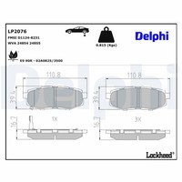 Delphi Bremsbelagsatz, Scheibenbremse LP2076 FüR Subaru Toyota