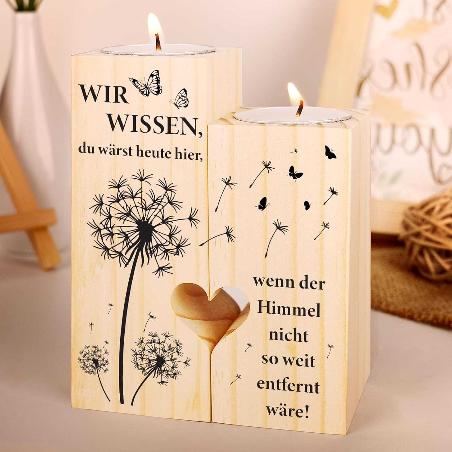 Grabkerzenständer für Gedenken Trauergeschenk mit Trostlicht Kerze für