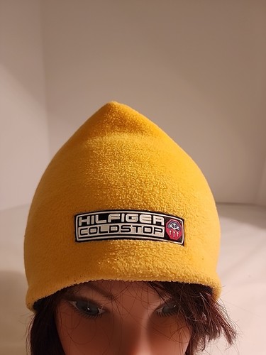 Vintage 90s Tommy Hilfiger Coldstop Fleece Hat Cap Yellow One Size - Bild 2 von 7