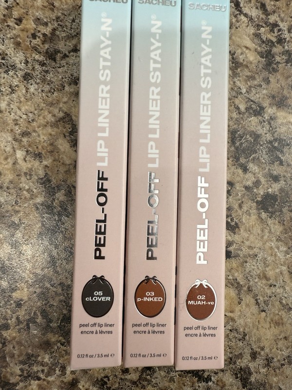 Sacheu Beauty STAY-N Peel Off Lip Liner Lot - 02/03/04 - MUAH-ve/p-INKED/HEY-zel