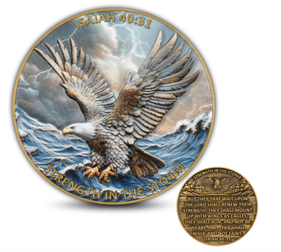#ad NEW Christian Coin Isaiah 40:31 Coin Bible Coin Eagle Coin Jesus Christmas Gift $23.74