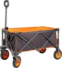 PORTAL Collapsible Folding Wagon, Push Pull Foldable Beach Wagon Dark Grey