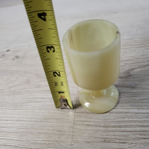 Vtg Onyx Stone 6 Shot Glasses Green Matching Serving Tray 70's Retro - Bild 9 von 19