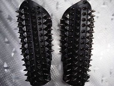 UNISEX SPIKE AND STUDS LEATHER GAUNTLET.BLACK METAL... MDLUG0178 ...ENSLAVED