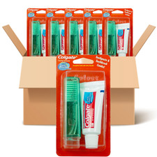 Colgate Toothpaste With Travel Toothbrush Blistered Airport-Friendly Pack Of 6