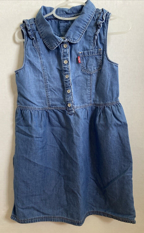 Girl's Levi's Sleeveless Denim Dress Size 7 REG *used*