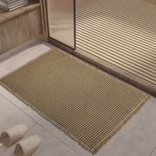 Non Slip Waffle Bathroom Mat Extra Soft Absorbent Bath Rug Washable Shower Rug