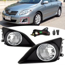 Fit 2009-2010 Toyota Corolla Le Ce Xle Xrs Chrome Fog Lights Lamps Pair Wwiring