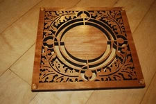 Frank Lloyd Wright "Roberts Skylight" Wood Trivet TR03 ~ Oak Leaves and Circles 